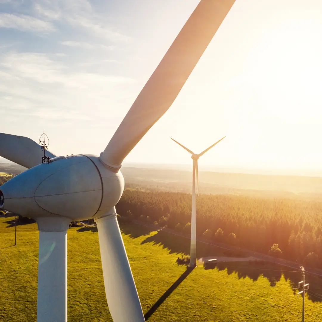 Image of wind turbine in a field